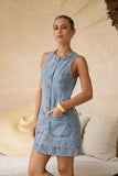 Priscilla Blue Denim Mini Dress