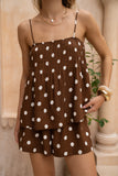 Zani Brown White Polka Dot Playsuit