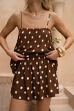 Zani Brown White Polka Dot Playsuit