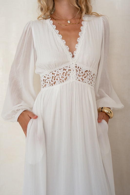 Brienna White Maxi Dress