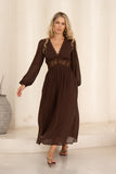 Brienna Brown Maxi Dress