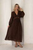 Brienna Brown Maxi Dress