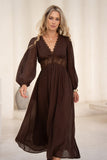 Brienna Brown Maxi Dress