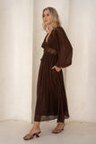 Brienna Brown Maxi Dress