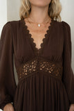 Brienna Brown Maxi Dress