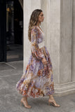Lia Purple Floral Maxi Dress