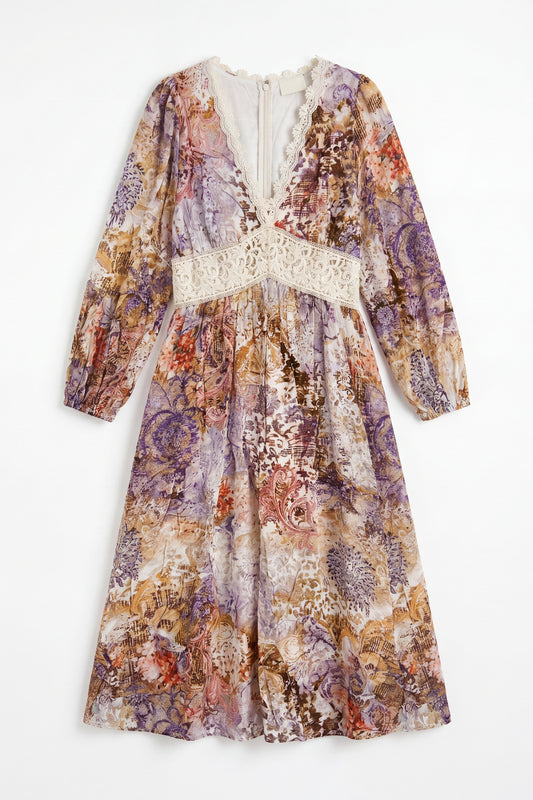 Lia Purple Floral Maxi Dress