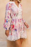 Elani Pink Floral Mini Dress