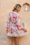 Elani Pink Floral Mini Dress
