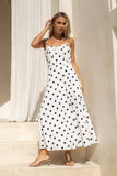 Noella White Black Polka Dot Midi Dress