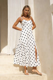 Noella White Black Polka Dot Midi Dress