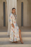 Neri Shells Multicolour Abstract Button Maxi Dress