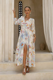 Neri Shells Multicolour Abstract Button Maxi Dress