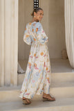 Neri Shells Multicolour Abstract Button Maxi Dress