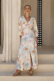 Neri Shells Multicolour Abstract Button Maxi Dress
