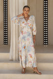 Neri Shells Multicolour Abstract Button Maxi Dress
