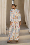Neri Shells Multicolour Abstract Button Maxi Dress