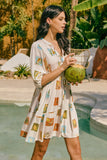 Citrina Multicolour Tropical Button Down Mini Dress