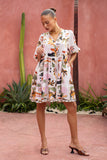 Aeliana Multicolour Tropical Button Down Mini Dress