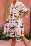 Aeliana Multicolour Tropical Button Down Mini Dress