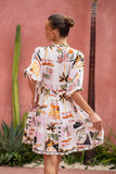 Aeliana Multicolour Tropical Button Down Mini Dress