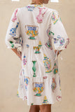 Elysiana Multicolour Abstract Button Down Mini Dress