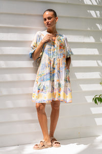 Solmar Multicolour Abstract Button Down Mini Dress