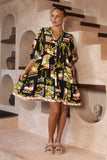 Aelithia Multicolour Tropical Button Down Mini Dress
