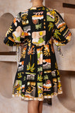 Aelithia Multicolour Tropical Button Down Mini Dress