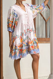 Zoraida Multicolour Tropical Button Down Mini Dress