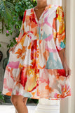 Genevieve Pink Floral Button Down Mini Dress