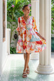Genevieve Pink Floral Button Down Mini Dress