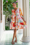 Genevieve Pink Floral Button Down Mini Dress