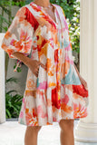 Genevieve Pink Floral Button Down Mini Dress