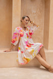 Jacinta Pink Floral Button Down Mini Dress