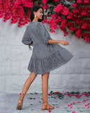 Leslie Black Gingham Button Down Mini Dress