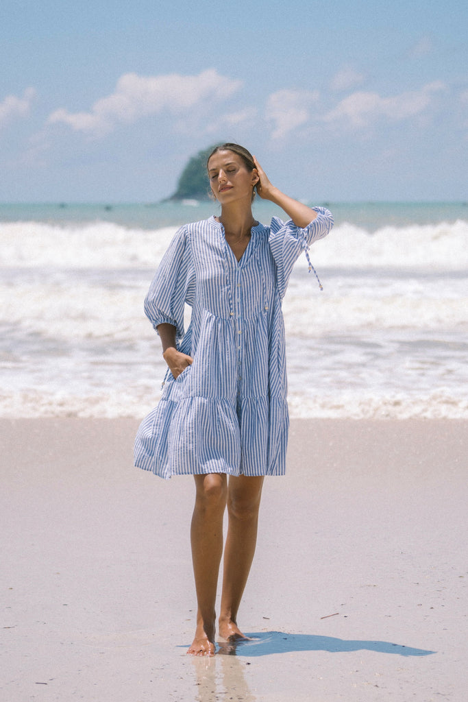 Riley Mini Dress in Blue