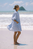 Riley Blue Stripe Button Down Mini Dress