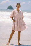 Bailey Rose Red Stripe Button Down Mini Dress
