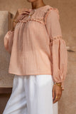Haidyn Pink Lace and Frill Top