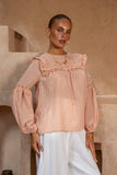 Haidyn Pink Lace and Frill Top