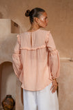Haidyn Pink Lace and Frill Top