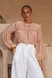 Haidyn Pink Lace and Frill Top
