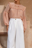 Haidyn Pink Lace and Frill Top