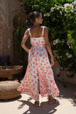 Naia Red Abstract Wide Leg Cropped Pants