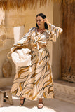 Rue Beige Abstract Balloon Sleeve Blouse