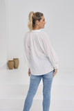 Erisa White Balloon Sleeve Blouse