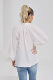 Erisa White Balloon Sleeve Blouse