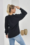 Erisa Black Balloon Sleeve Blouse