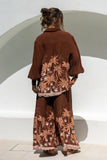 Eriselle Brown Tropical Wide Leg Pants